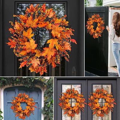 Thanksgiving Herbst Kranz Fenster Restaurant Home Maple Leaf Dekoration Anhänger