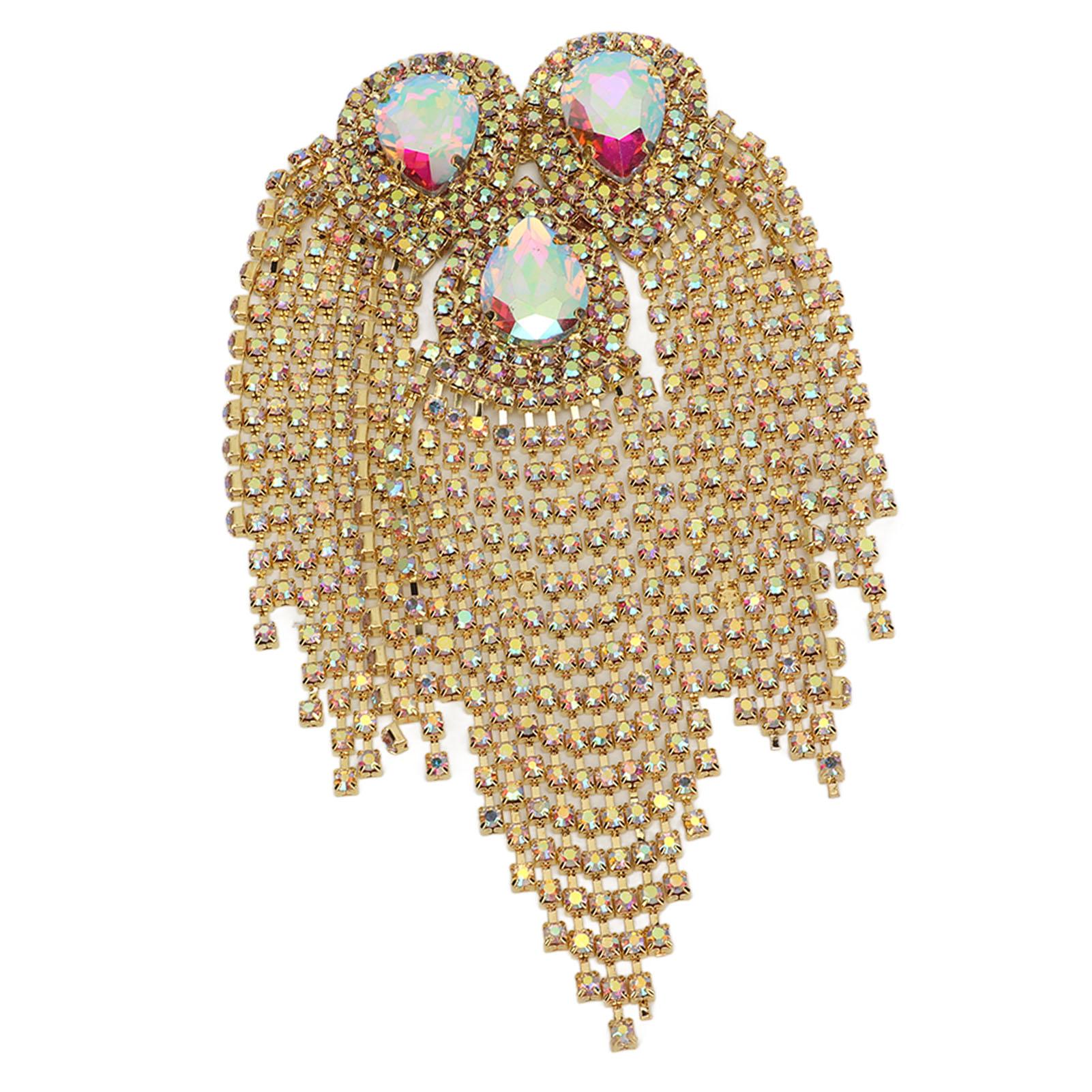 

Стразовий китицевий погон, декоративна наплічна дошка, значок, вишуканий китицевий погон для вечірки, золотий золотистий