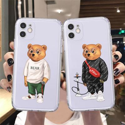 Roztomilé silikónové puzdro na telefón Fashion Bear pre iphone 12 11 13 Pro Max 12Mini 7 8 Plus X XR XSMAX Luxusná značka Clear Soft Cove