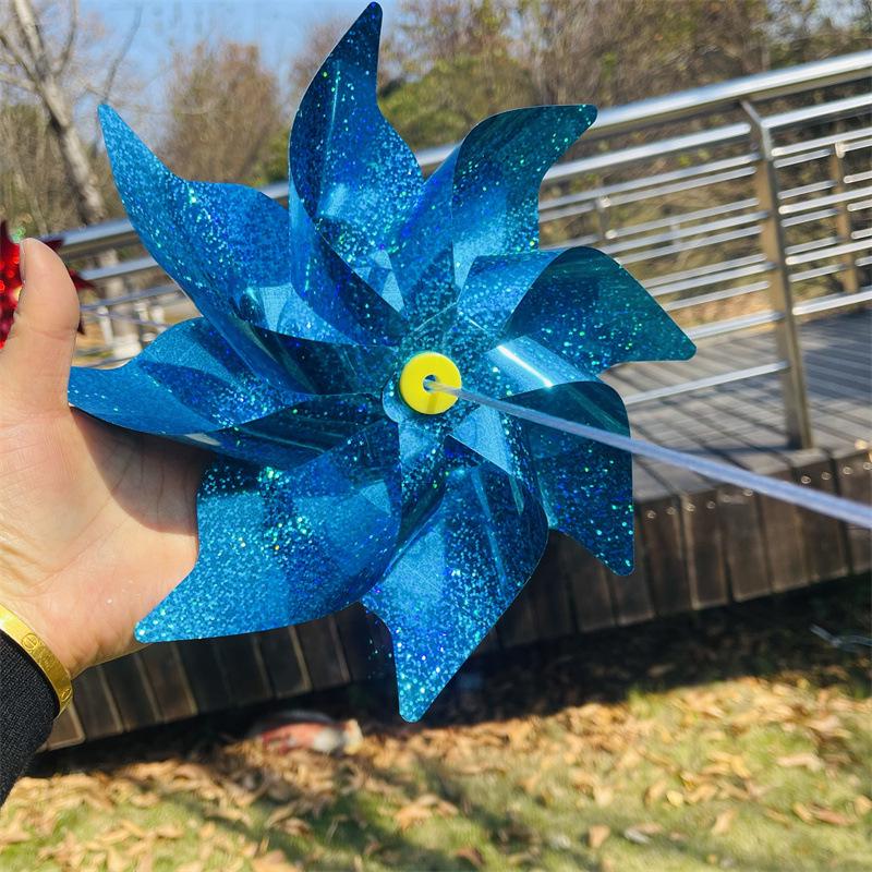 Eight-Leaf Laser Color-Changing Windmill String with Steel Wire Rope for Outdoor Hanging Decoration in Scenic Spots and Shopping Malls