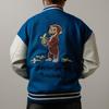 Marushin Stadium Jacket Curious George Dreaming Banana Synthetic Sagara 4765038200 (Large) Design, Unisex, Wool-Like Fabric, Leather, Embroidery,