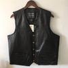 Mens PU Leather Vest Casual Sleeveless Jacket V-Neck Straight Fit With Front Pockets