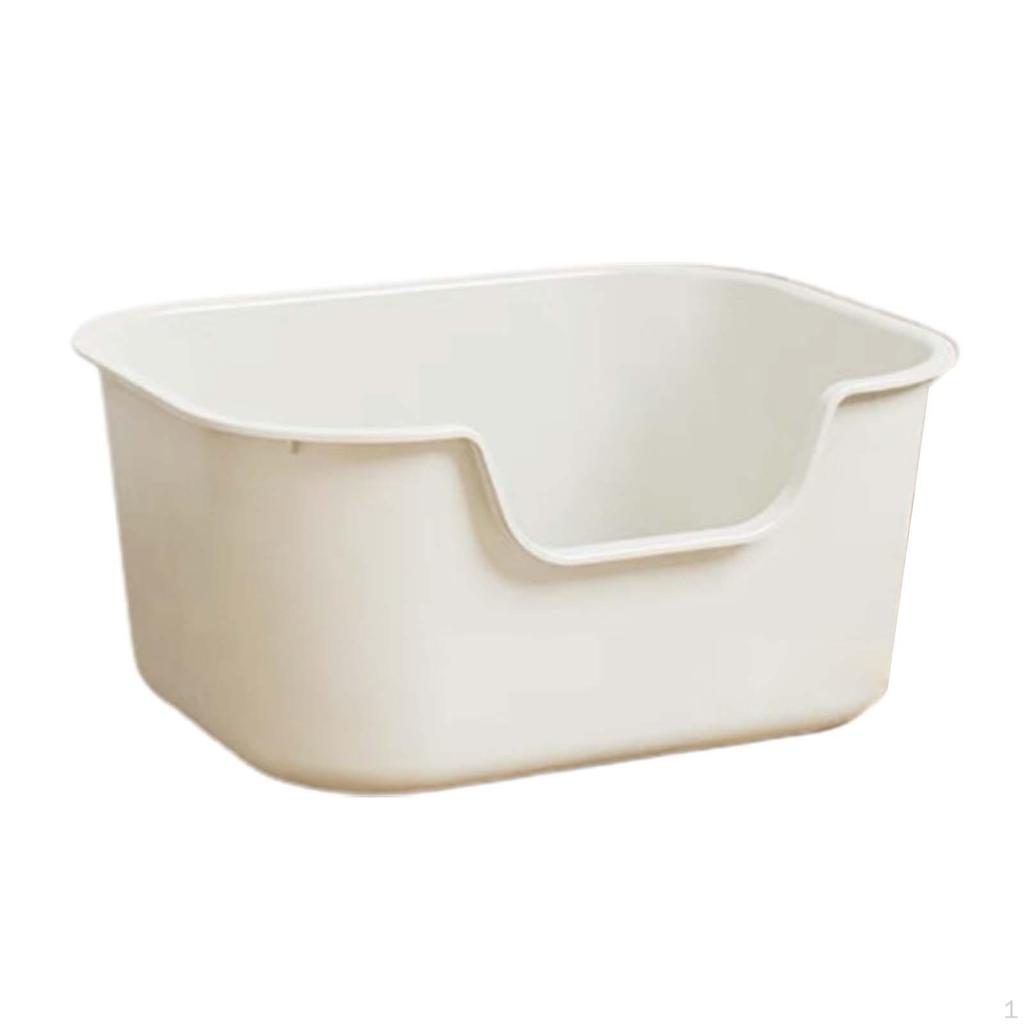 Litter Box, Open Top Cat Sandbox for Cats, Durable Bed Pan Cats with High, Box