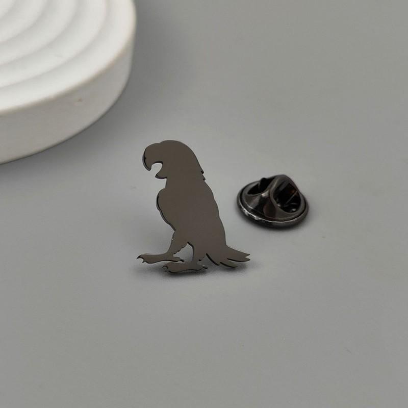 Creative Parrot Skull Brooch Animal Flat Cutting Badge Men s Suit Shirt Cufflinks 18K