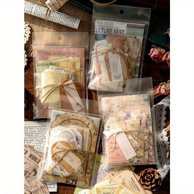 

1 пакет (Прибл. 100 шт.) Винтажный набор смешанных материалов - Серия «Ретро Почта», бумага для скрапбукинга и ведения журналов своими руками разноцветный