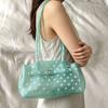 Transparent Jelly Dot Tote Bag Women Minimalist Urban Shoulder With Stitch Detail Medium Size PVC Crossbody Handbag