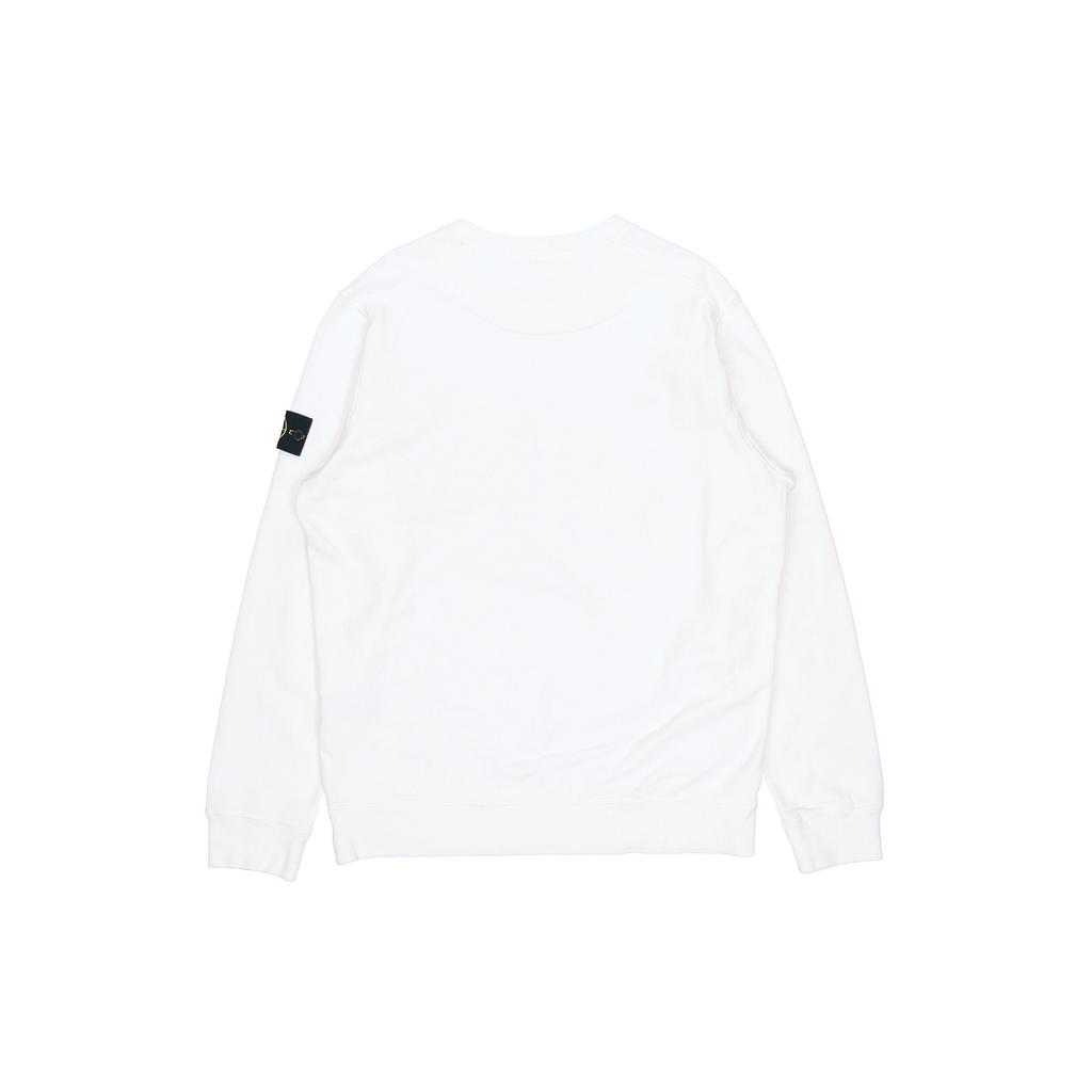 Stone Island Solid Color Embroidered Sleeve Badge Brushed Cotton Crew Neck Pullover Sweatshirt Unisex sweatshirt 731563020-v0001