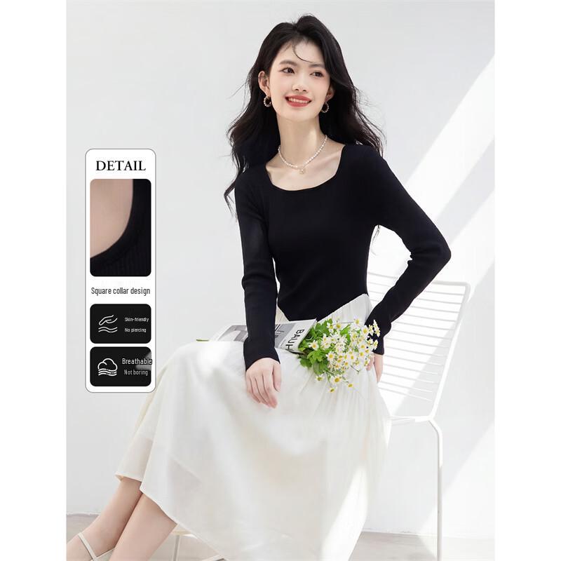 Women s Spring 2026 Fashion Patchwork Color-block A-Line Midi Dress M