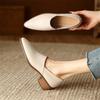 Fashion New Spring/summer Women Pumps Sheep Leather Women Shoes Pointed Toe Chunky Heel Loafers Genuine Leather Shoes for Women Handmade