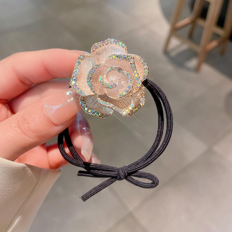 Coreean Retro Ochi de Pisică Stras Floare Elastic de Păr Bandă Elastică