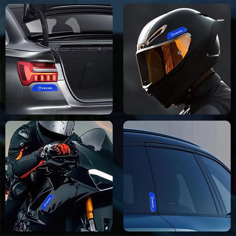 bjs8 4Pcs Car Door Reflective Stickers Safety Warning Mark For Volvo Rdesign Polestar AWD XC40 XC60 XC90 V60 S60 S80 S90 V90 V70 T6