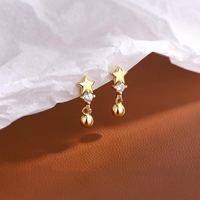 2pcs Minimal Crystal Star Ear Studs Earring Women Korean Helix Studs Tragus Cartilage Piercing Jewelry