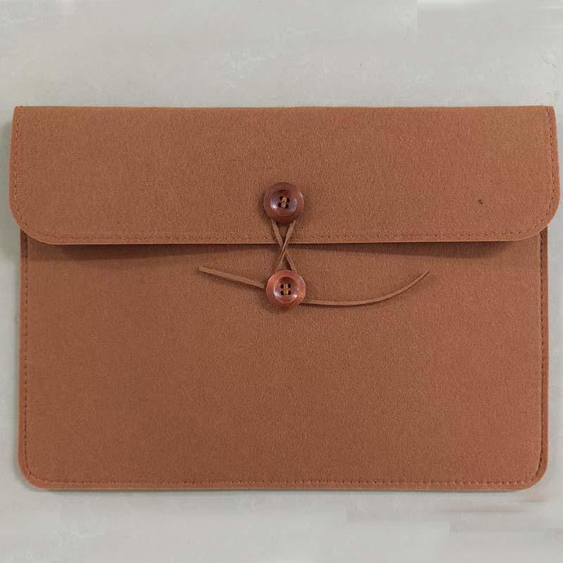 Felt Button-Closure File Bag for Office, Student, Tablet, and Exam Papers - Customizable