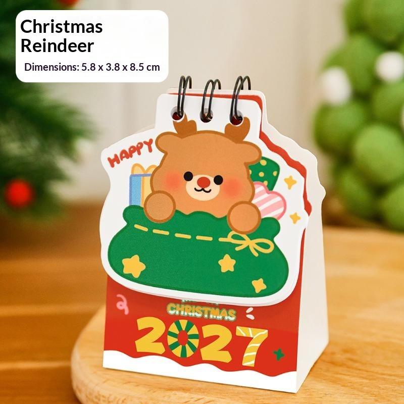 Portable Cartoon Cat 2027 Desk Calendar Coil Mini Daily Planner Schedule Mark Calendar Ornaments Office Desk Accessories