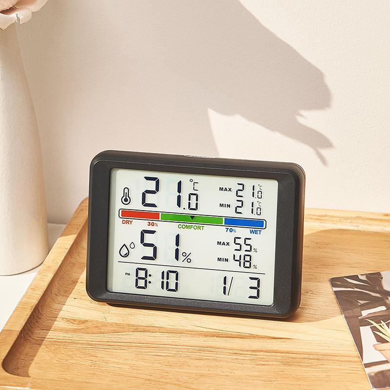 New Ultra-thin Magnetic Electronic Clock Multi Function Electronic Digital Temperature and Humidity Alarm Clock Lighting Bedside Clock