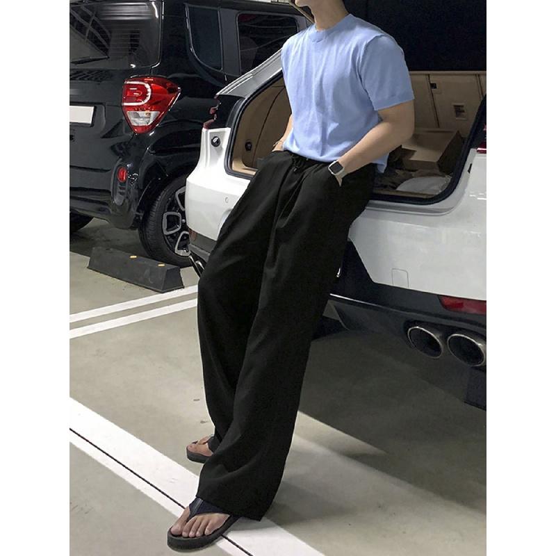 Men's wide-leg pants, new spring and autumn style, loose straight cut, drapey, versatile casual floor-length pants