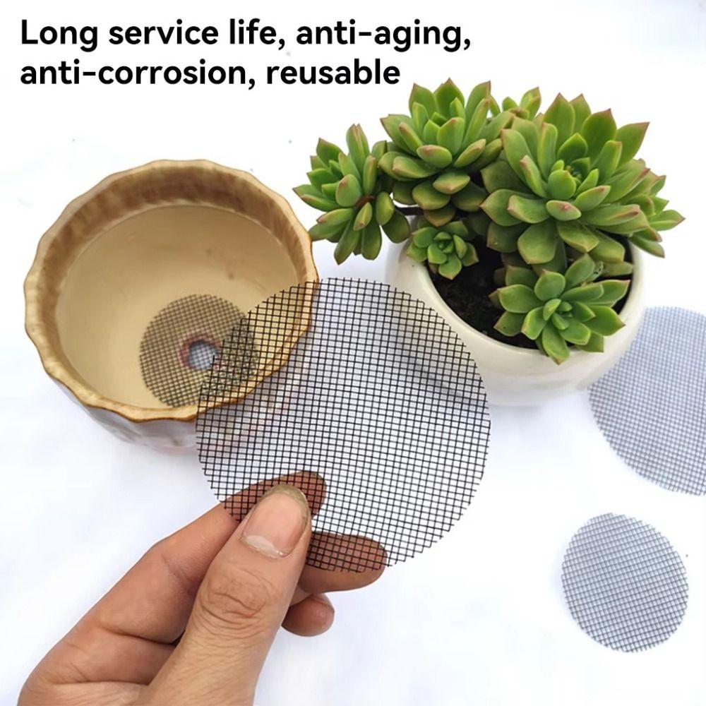 50PCS/Set Round Flower Pot Hole Mesh Pad Plastic Flower Pot Bottom Mat New Flower Pot Gasket  Garden