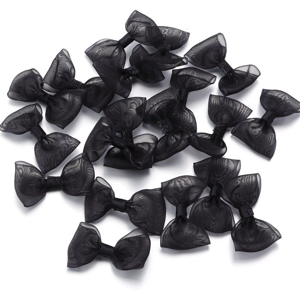20PCS 2.5*5cm Size Colored Ribbon Bows Gauze Ribbon Sewing Craft Bow  Party Decoration