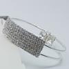 Luxury Full Rhinestone Inlaid Hollow Band Cuff Bangle Bracelet Women Jewelry
