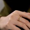 Stainless Steel Waterproof 18K Gold-Plated Geometric Round Ring for Women Fashion High Quality Retro INS Zircon Ring Jewelry