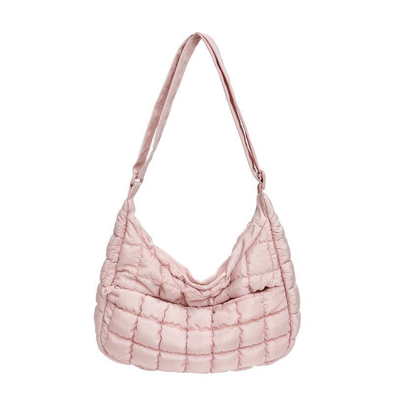 Korean Style Niche Dumpling Bag: Fashionable Cotton Pleated Crossbody Shoulder Bag for Women