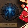 Starry Sky Blue Light Cross Pattern Wind Rotating Chime Metal Hanging Ornament for Yard Balcony Window Outdoor Decor Gift
