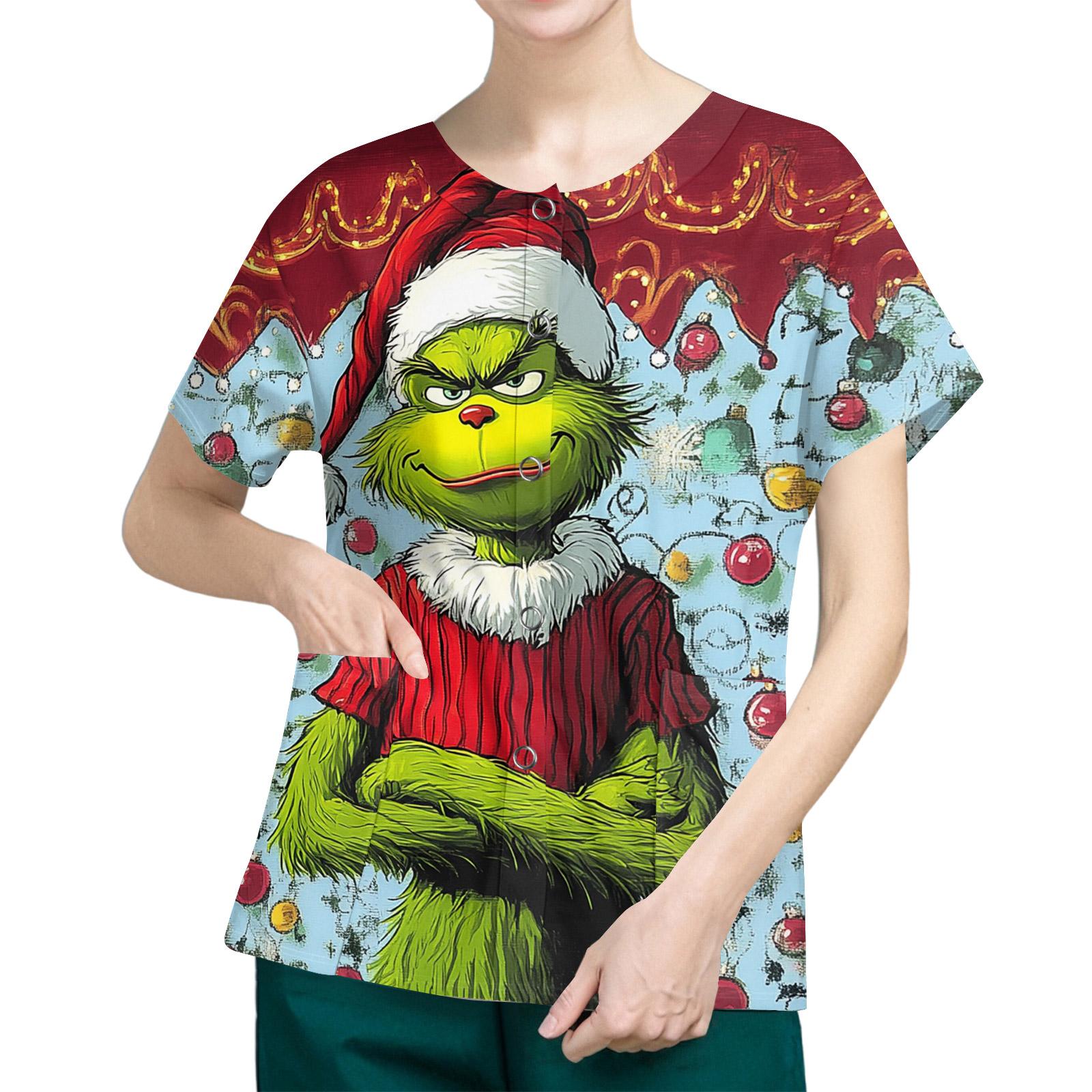 

Женские карманы с короткими рукавами и рисунком, воротник-стойка с рабочим принтом, однобортная защитная одежда, куртка-кардиган, топ M