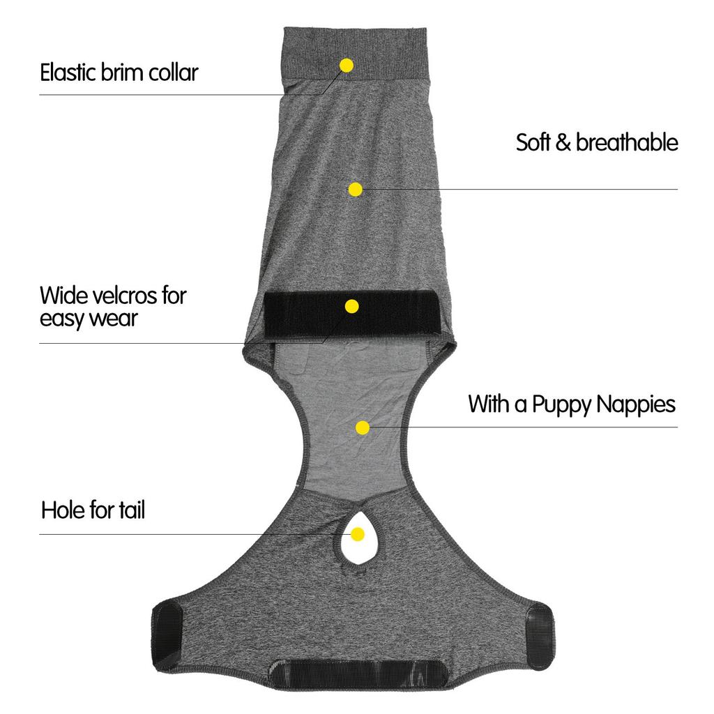 Prodyšný oblek pro zotavení psa po operaci Skvělý pro pohodlí a ochranu po sterilizaci nebo kastraci