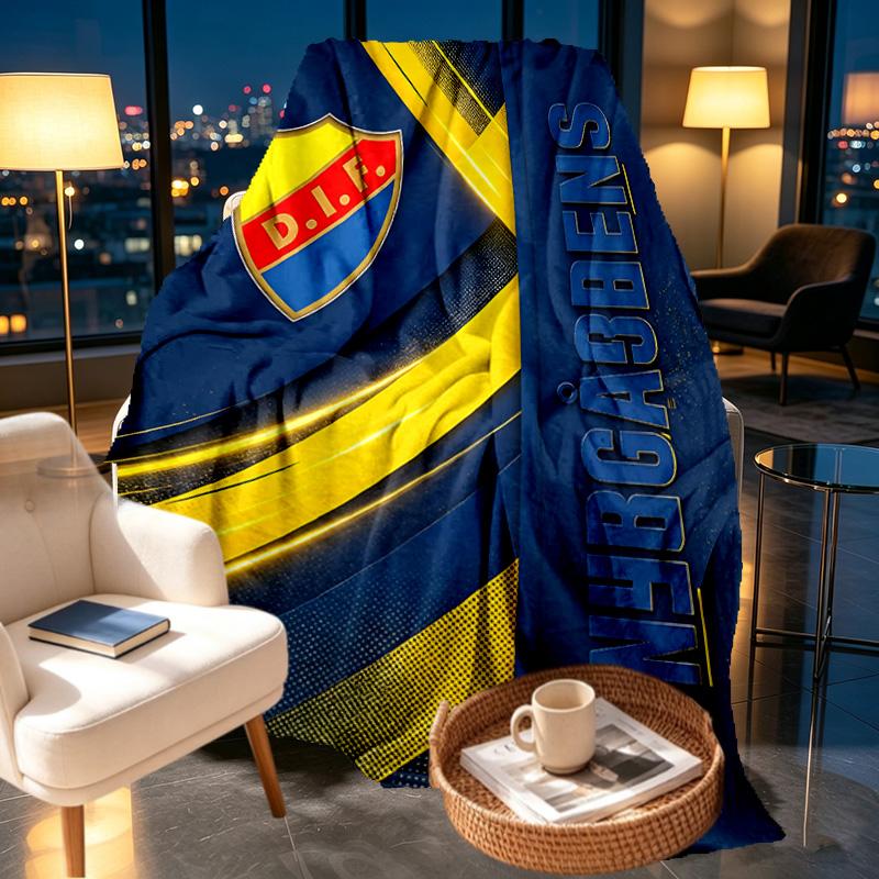 Djurgardens IF Print Blanket - Soft & Comfortable, for Bedroom, Travel, Sofa, Home Decoration - Birthday Christmas Gift for Friend