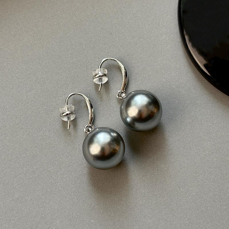 Silver Needle Pearl Earrings Femininity Long Earrings Annual Real Gold Electroplating Earrings