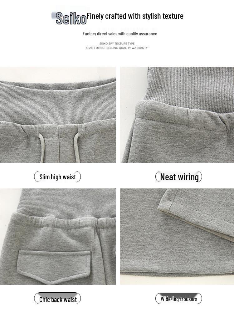 Women's Black High-Waisted Wide-Leg Sweatpants - 2025 Autumn/Winter Casual Slimming Loose Fit