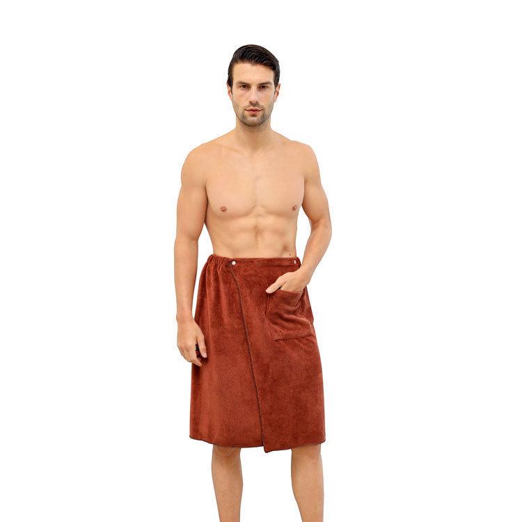 Men's Wearable Bath Towel Wrap - Absorbent Full Body Bathrobe for Home, Swimming, Plus Size