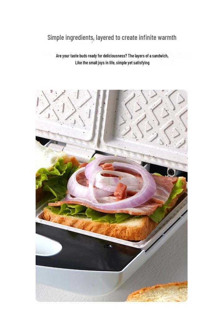 AFC Multifunctional Breakfast Maker: Automatic Double-Plate Sandwich Toaster & Electric Griddle