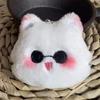 Kawaii Q-Version Anime Squeaky Cat Ball Keychain Cartoon Plush Doll Pendant Keyring Cute Toys Anime Peripheral Fans Gifts