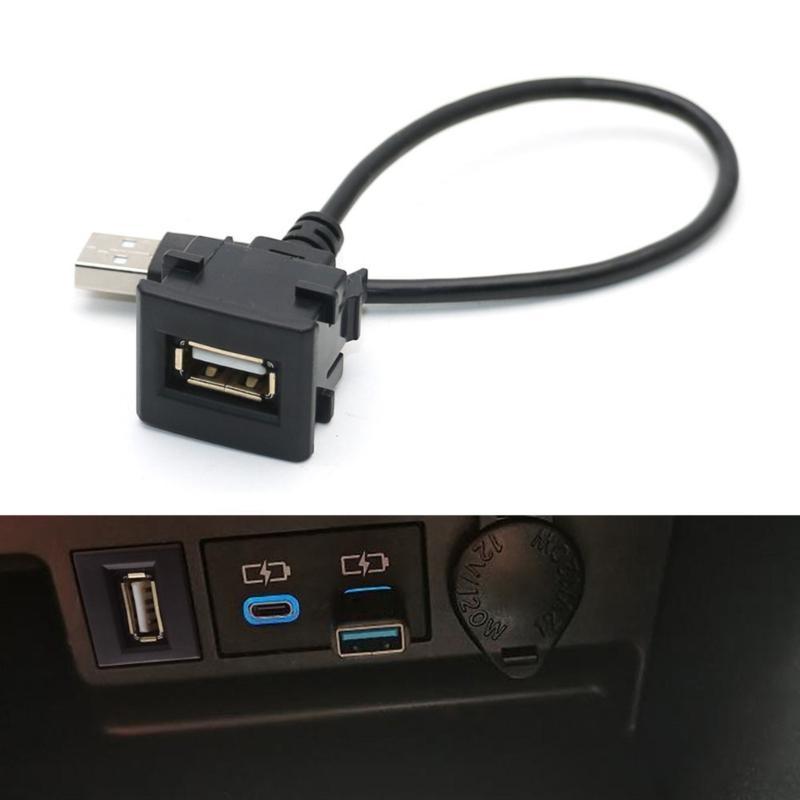 X7JF USB Dashboard Panel Mount Extension Cable Male to Female for Car Truck Boats