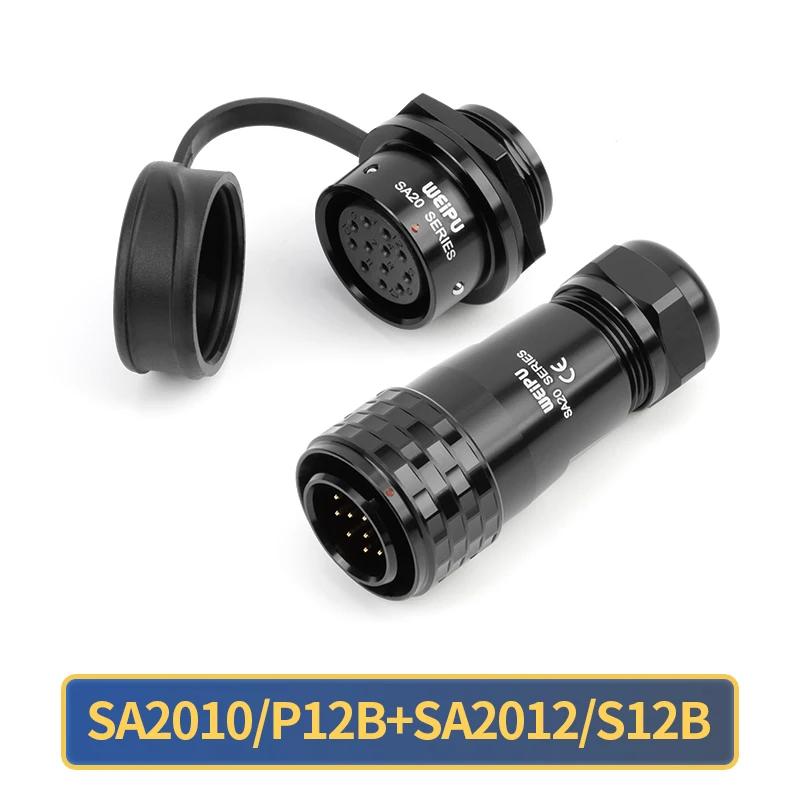 WEIPU Waterproof Power Connector SA20 Series 2-15 Pin Male Plug Female Socket Panel Mount Aviation Connector Electrical Systems