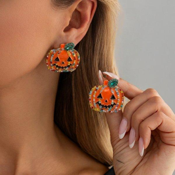 Cute Halloween Dangle Earrings for Women Cartoon Ghost Pumpkin Star Asymmetrical Long Tassel Earrings Party Statement Jewelry