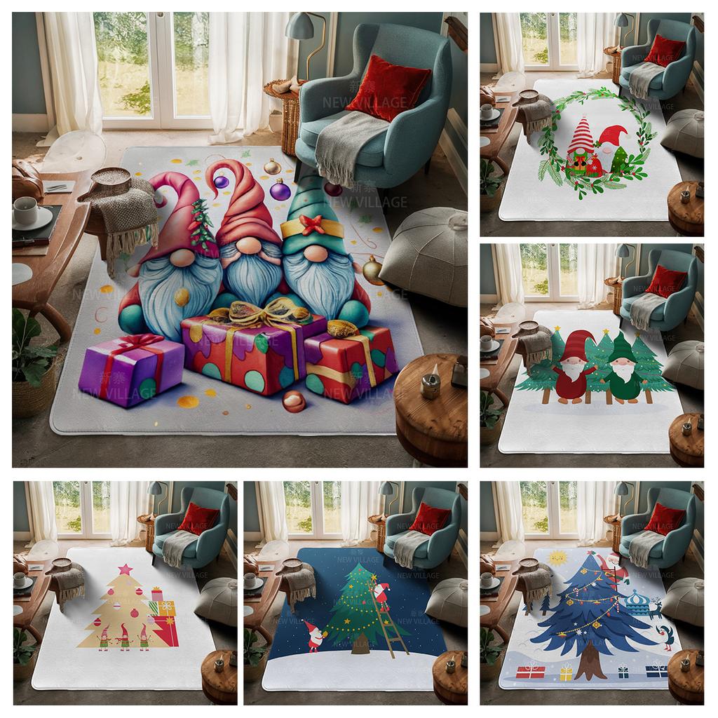 House Entrance Carpet Home Door Mat Living Room Bath Foot Bathroom Non-slip Water Absorption Rugs Bath Merry Christmas Winter