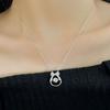 Flash Diamond Round Diamond Agile Zircon Bow Necklace Clavicle Chain Super Fairy Niche High-end Sense