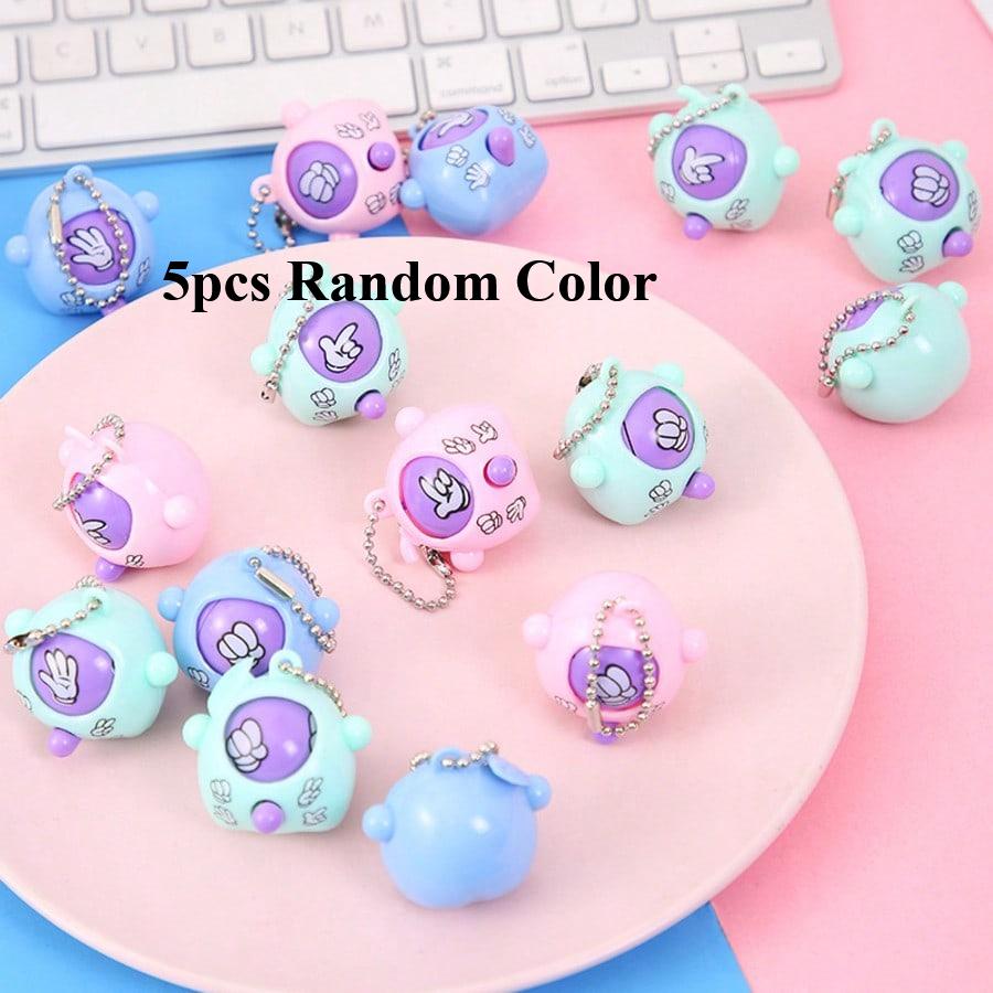 5/10pcs Cute Mini Rock Paper Scissors Game Keychains, Interesting Toys, Keychain, Wallet, Backpack Decor, Stress Relief, Party Favors,Random Colors