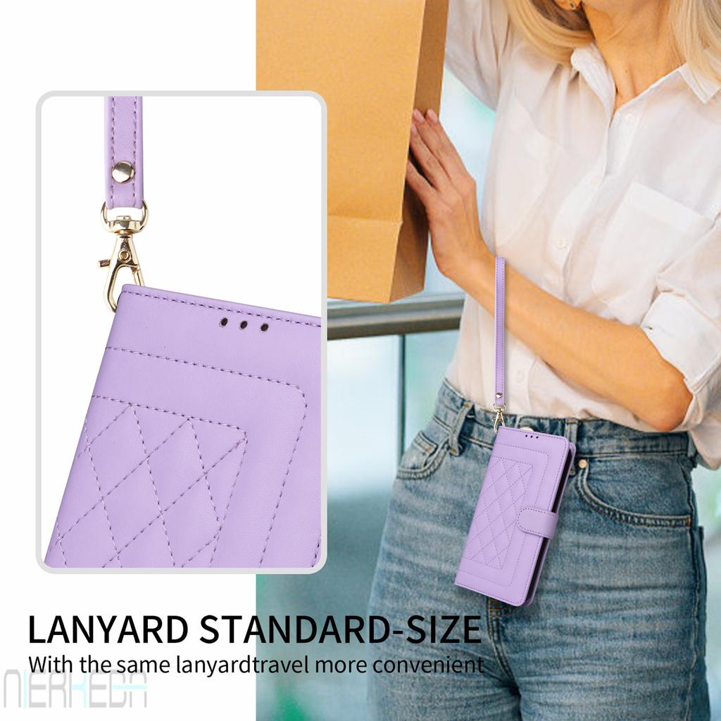 Flip Leather Phone Case for Samsung Galaxy S24 S25 Ultra S23 FE S22 S21 S20 S10 S9 Plus Note 20 10 Lanyard Wallet Card Cover