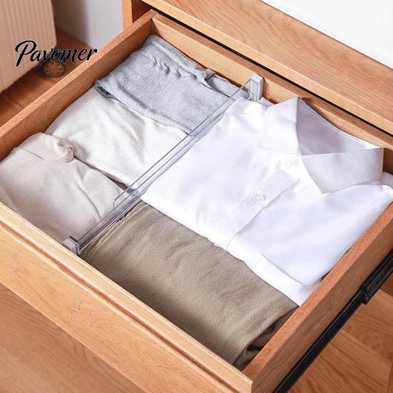 Adjustable Drawer Divider Clear Organizer Expandable Separator with Easy Installation for Clothes Baby Utensils Cutlery Bedroom Kitchen Organization