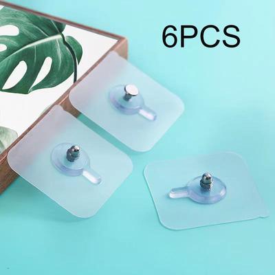 6pcs Strong Adhesive Nails Hooks Picture Frame Poster Screw Stickers Wall Hook Closet Cabinet Shelf Pegs Hanger Kitchen Bathroom