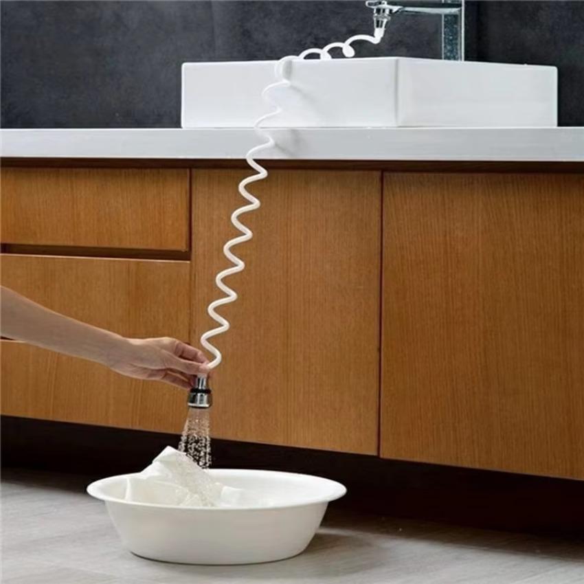 1 Pcs Diffuser Faucet Swivel End Faucet Nozzle Water Saving Tap Phone Line Sprinkler Kitchen Home 360 Degree Rotate Dual Use