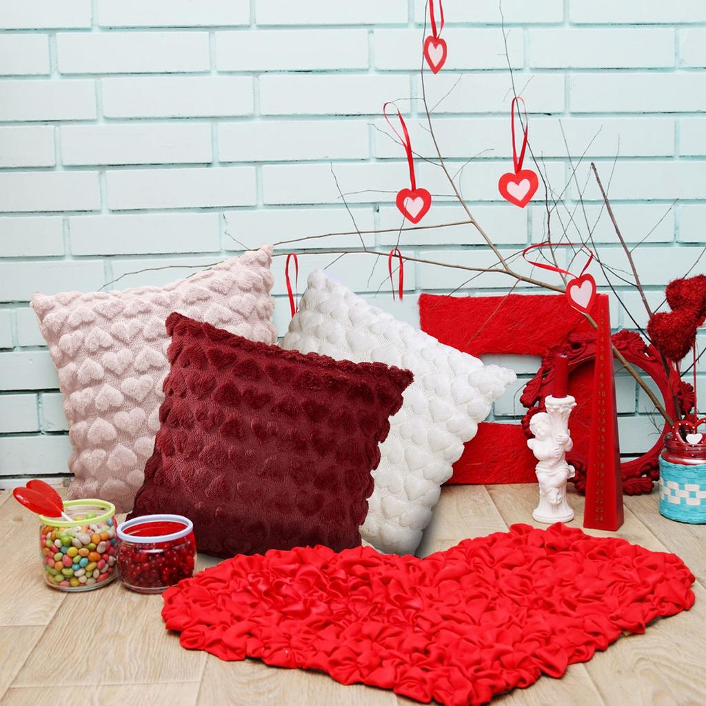 Valentine's Day Throw Pillow Covers With Hearts Decorative Accents Throw Pillow Covers For Couch Sofa Living Room Decor Couple Present Valentine Gift