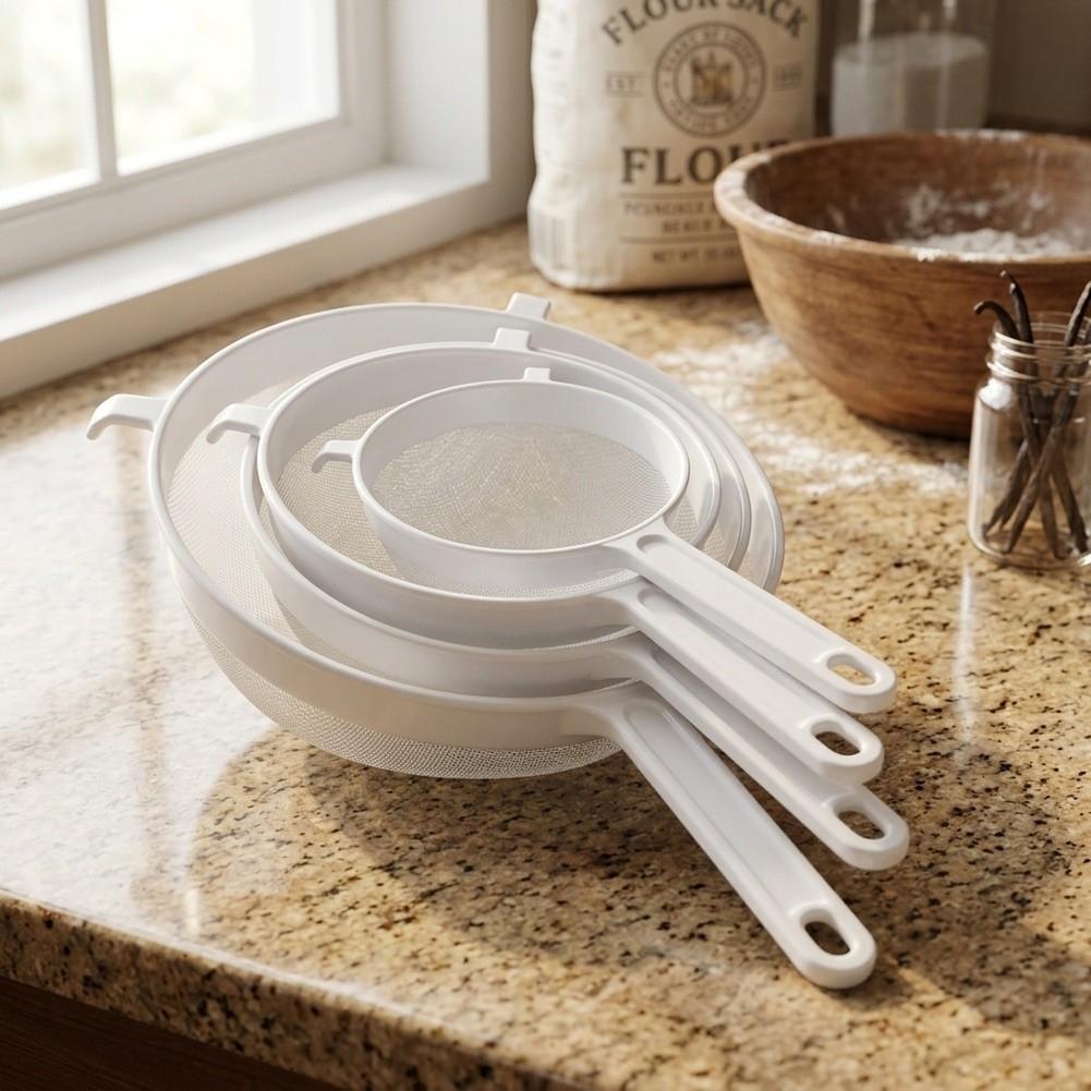 Baking Strainer Flour Sieve Set Kitchen Filter Manual Measurement Deviation