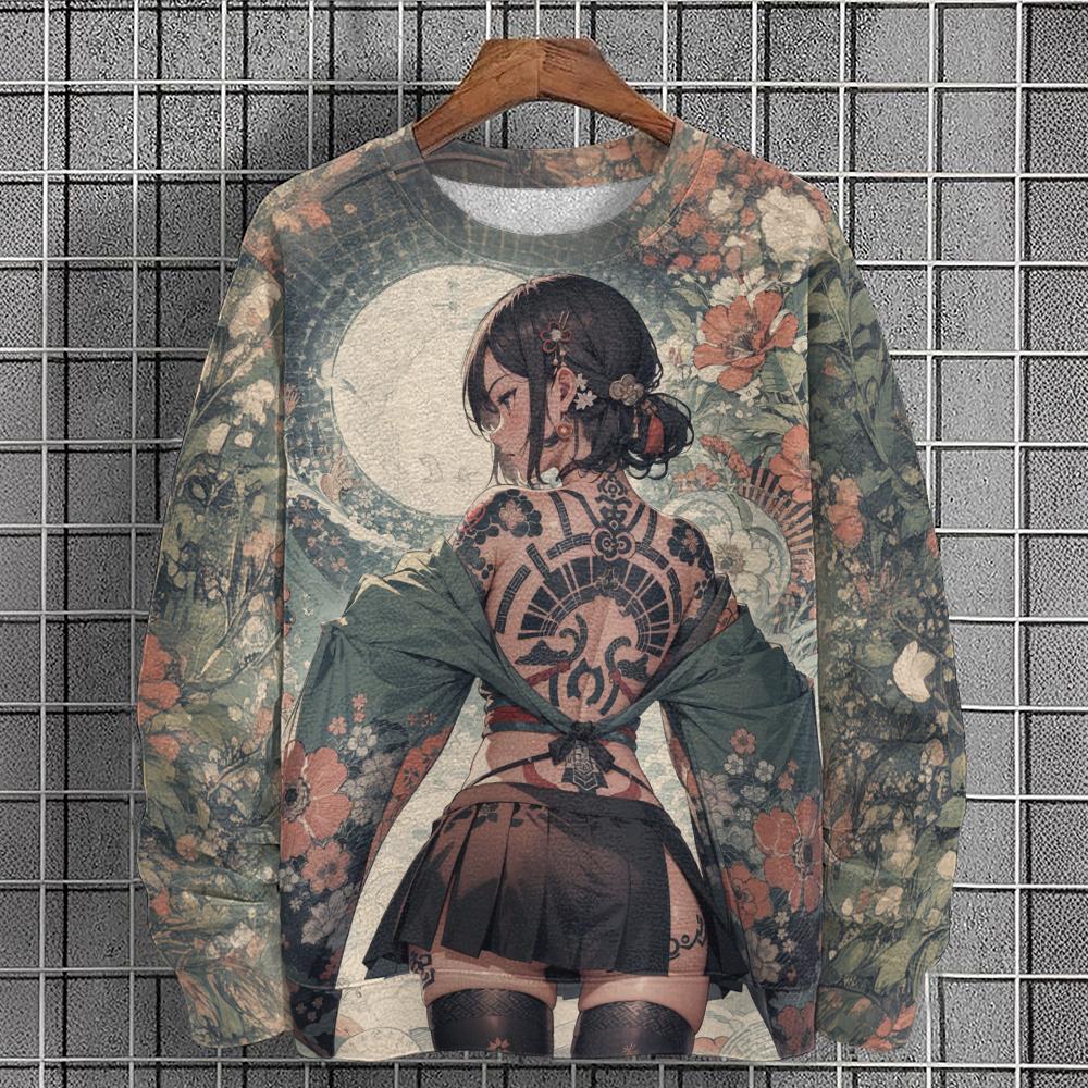 Hanorac pentru bărbați cu imprimeu cu caractere de anime Moda de toamnă Îmbrăcăminte pentru bărbați Top Hanorace casual pentru bărbați Tricou cu mânecă lungă Îmbrăcăminte de stradă