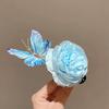 Butterfly Hair Clip Artificial Peony Flower with Acrylic Crocodile Clip Flower Hair Barrette for Beach Vacation Party Dress-up