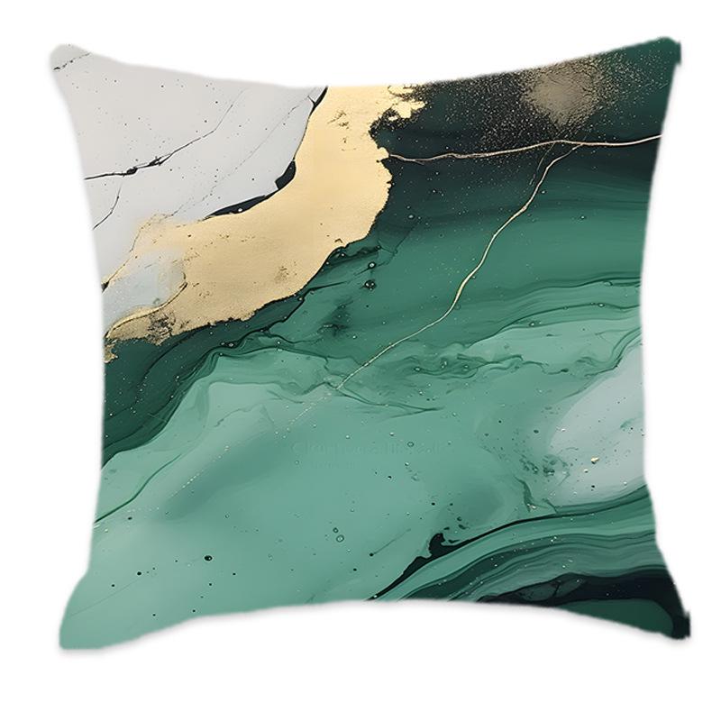 Green Marble Gilded Soft Backrest Cushion for Home & Car