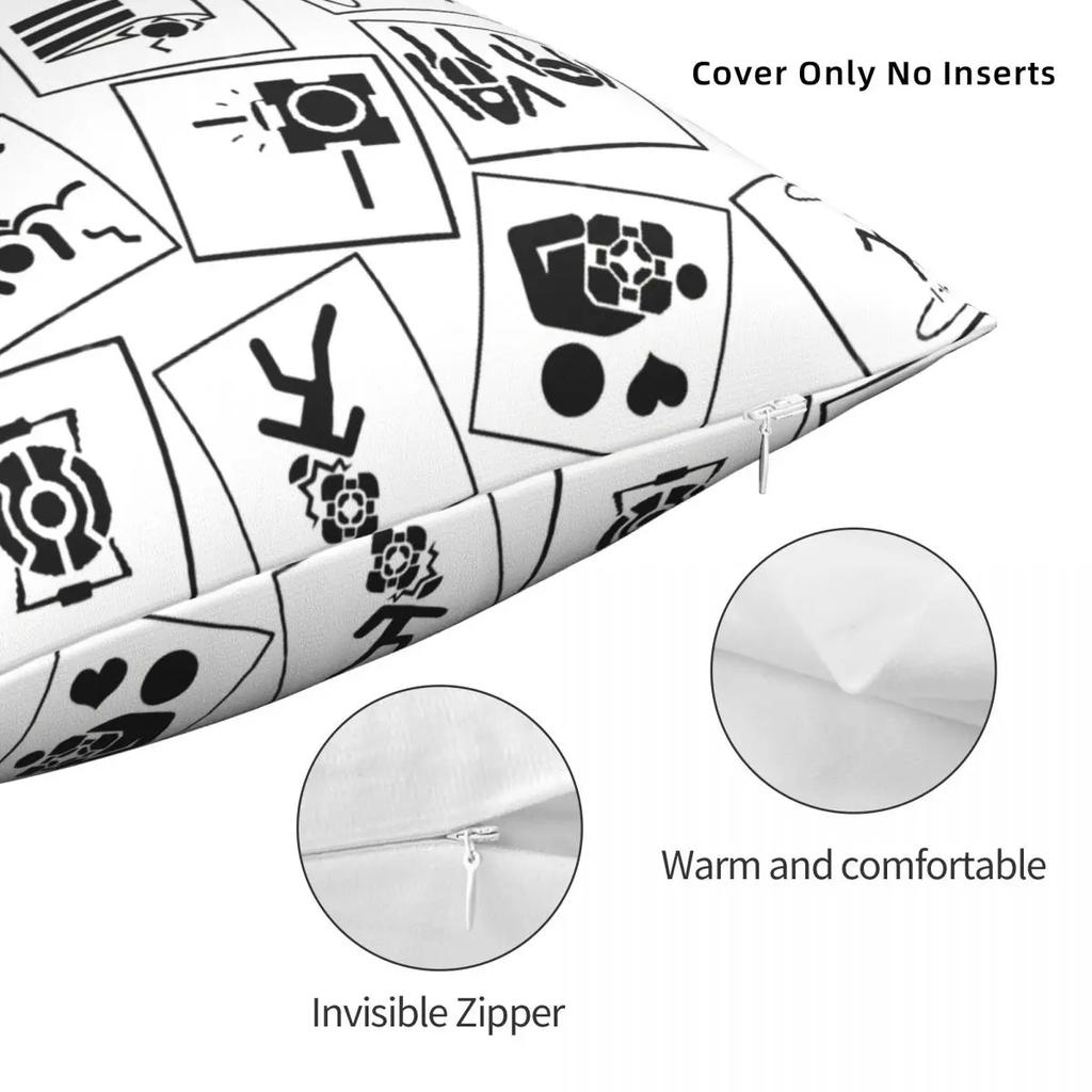 Portal 2 Game Symbols Pillowcase Backpack Cushion For Livingroom DIY Printed Chair Hug Pillowcase Decorative